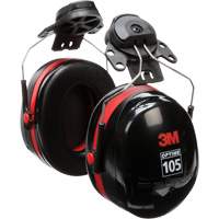 Peltor Optime 105 Series Earmuffs, Cap Mount, 27 NRR dB Fastek