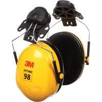 Peltor Optime 98 Series Earmuffs, Cap Mount, 23 NRR dB Fastek