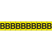Individual Adhesive Letter Markers, B, 1" H, Black on Yellow Fastek