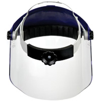 Ratchet Headgear with Faceshield, Polycarbonate, Ratchet Suspension Fastek