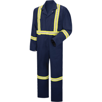 Enhanced Visibility Coveralls, Men's, Navy Blue, Size 38 Fastek