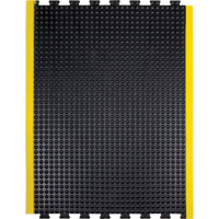 Tapis antifatigue en d&ocirc;me, &agrave; bulles, 3' x 4' x 1/2", Noir, Caoutchouc Fastek