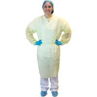 Isolation Gowns with Ties, X-Large, Yellow, Polypropylene Fastek