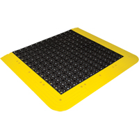 ErgoDeck<sup>®</sup> Non-Slip Mat No.553, PVC, 3-1/2' W x 4' L, 7/8" Thick, Black/Yellow SDM661 | Fastek
