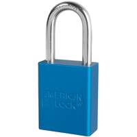 American Lock&reg; Safety Padlocks, Blue, Keyed Alike, Aluminum, 1-1/2" Width Fastek