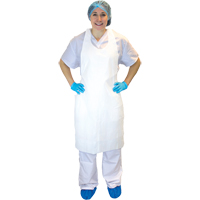 Polyethylene Apron, Polyethylene, White, 28" W x 46" L Fastek