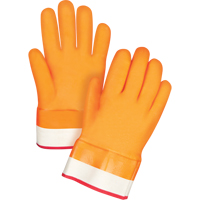 Gants doubl&eacute;s pour l'hiver r&eacute;sistants aux produits chimiques, Taille Grand/9, 10" lo, PVC, Doublure en Molleton de mousse, Gant de calibre hiver Fastek