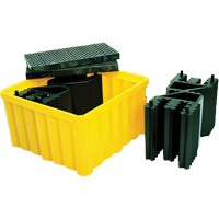 Ultra-IBC Spill Pallet&reg; with Drain, 400 US gal. Spill Capacity, 58.75" x 58.75" x 33" Fastek