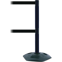 Dual Line Heavy Duty Post, Plastic, 38" H, Black Tape, 7.5' Tape Length Fastek