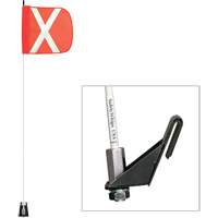 Tiges de s&eacute;curit&eacute; pour travaux l&eacute;gers Safety Whip, Fixation Fen&ecirc;tre, Hauteur 5', Orange Fastek