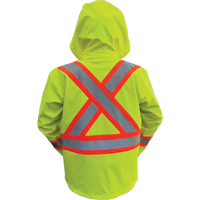 Hi-Vis FR/PU Safety Rain Jackets, Small, High Visibility Lime-Yellow Fastek