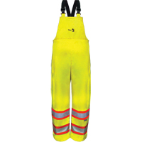 Hi-Vis FR/PU Safety Rain Bib Pants, 4X-Large Fastek