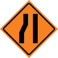 Merge Right Roll-Up Traffic Sign, 36" x 36", Vinyl, Pictogram Fastek