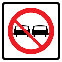 No Passing Roll-Up Traffic Sign, 29-1/2" x 29-1/2", Vinyl, Pictogram Fastek