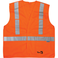 Fire Retardant Safety Vest, High Visibility Orange, Medium/Small, Polyester Fastek
