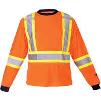 Chemise de s&eacute;curit&eacute; &agrave; manches longues, Polyester, Moyen, Orange haute visibilit&eacute; Fastek