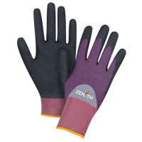 Gants enduits de premi&egrave;re qualit&eacute; ZX-2, 7/Petit, R&ecirc;vetement Nitrile/Mousse de nitrile, Calibre 18, Enveloppe en Nylon Fastek