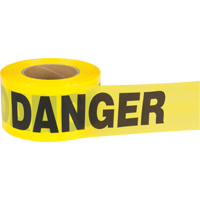 "Danger" Barricade Tape, Bilingual, 3" W x 1000' L, 2.5 mils, Black on Yellow SDS740 | Fastek