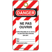 Lockout Tags, Plastic, 3" W x 5-3/4" H, French SE340 | Fastek
