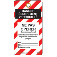 Lockout Tags, Plastic, 3" W x 5-3/4" H, French SE344 | Fastek