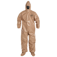 Tychem&reg; 5000 Protective Hooded Coveralls, Small, Brown Fastek