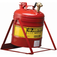 Bidon avec robinet s&eacute;curitaires pour laboratoires, Type I, Acier, 5 gal. US, Rouge, Homologu&eacute; FM Fastek