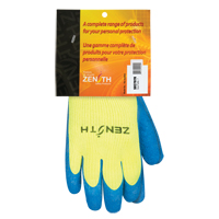 High Visibility Coated Gloves, 7, Rubber Latex Coating, 7 Gauge, Acrylic Shell Fastek