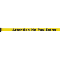 Tape Cassette for Build-Your-Own Crowd Control Barriers, Attention ne pas entrer, 7', Yellow Tape Fastek