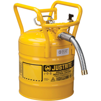 D.O.T. AccuFlow™ Safety Cans, Type II, Steel, 5 US gal., Yellow, FM Approved SED124 | Fastek