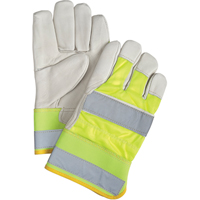 Yellow High-Visibility Superior Warmth Fitters Gloves, Large, Grain Cowhide Palm, Thinsulate Inner Lining Fastek