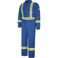 Flame-Resistant Premium Coveralls with Reflective Trim, Size 38, Royal Blue, 12.2 cal/cm² SED783 | Fastek
