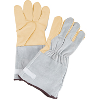 Standard-Duty Snug Wrist Work Gloves, Large, Grain Cowhide Palm Fastek