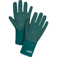 Gants verts &agrave; double enduit, 12" lo, PVC, Doublure en Jersey de coton, 70 mils Fastek