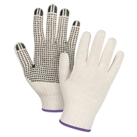 Lightweight Dotted String Knit Gloves, Poly/Cotton, Single Sided, 7 Gauge, X-Small Fastek