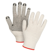 Heavyweight Dotted String Knit Gloves, Poly/Cotton, Single Sided, 7 Gauge, Small Fastek