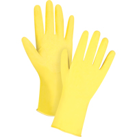 Premium Canary Yellow Chemical-Resistant Gloves, Size Large/9, 12" L, Rubber Latex, Flock-Lined Inner Lining, 15-mil SEF206 | Fastek