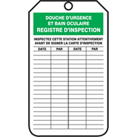 &eacute;tiquettes de s&eacute;curit&eacute; d'inspection et de contr&ocirc;le de l'&eacute;tat de l'&eacute;quipement, Papier cartonn&eacute;, 3-1/8" la x 5-7/8" h, Français Fastek