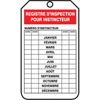 &eacute;tiquettes de s&eacute;curit&eacute; d'inspection et de contr&ocirc;le de l'&eacute;tat de l'&eacute;quipement, Plastique, 3-1/8" la x 5-7/8" h, Français Fastek