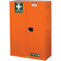 Emergency Preparedness Storage Cabinets, Steel, 4 Shelves, 65" H x 43" W x 18" D, Orange SEG860 | Fastek