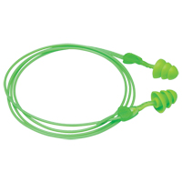 Glide&reg; Trio Reusable Earplugs, Corded, Bulk - Loose, 27 dB NRR, One-Size Fastek