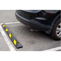 Parking Curb, Rubber, 6' L, Black/Yellow Fastek