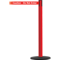 Advance TensaBarrier&reg; Barrier Post, Steel, 36" H, White/Red Tape, 7.5' Tape Length Fastek