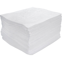 Feuilles absorbantes souffl&eacute;es de premi&egrave;re qualit&eacute;, Huile seulement, 15" x 17", 25 gal. d'absorption Fastek