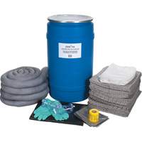 Large-Capacity Spill Kit, Universal, Drum, 30 US gal. Absorbancy Fastek