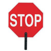 "Stop" Traffic Sign, 18" x 18", Plastic, English with Pictogram Fastek