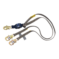 Force2™ Tie-Off Shock-Absorbing Lanyard, 6', E4, Snap Hook Center, Snap Hook Leg Ends, Polyester SEJ425 | Fastek