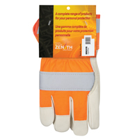 Orange High-Visibility Superior Warmth Fitters Gloves, Large, Grain Cowhide Palm, Thinsulate Inner Lining Fastek