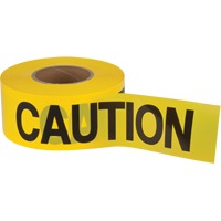 "Caution" Barricade Tape, English, 3" W x 1000' L, 1.5 mils, Black on Yellow SEK397 | Fastek