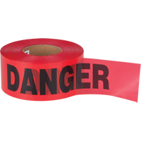 "Danger" Barricade Tape, Bilingual, 3" W x 1000' L, 2 mils, Black on Red SEK402 | Fastek