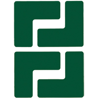 Floor Corner Marks, L, 5" L x 2" W, Green, Polyester Fastek